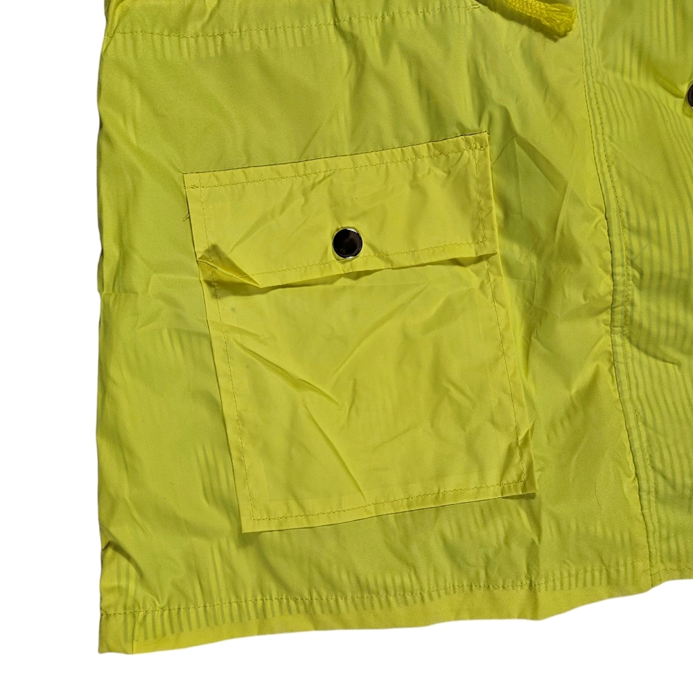 FISOUL Yellow Rain Coat Sz XXL Removable Hood Striped Lining Water-Resistant NWT - Picture 10 of 16